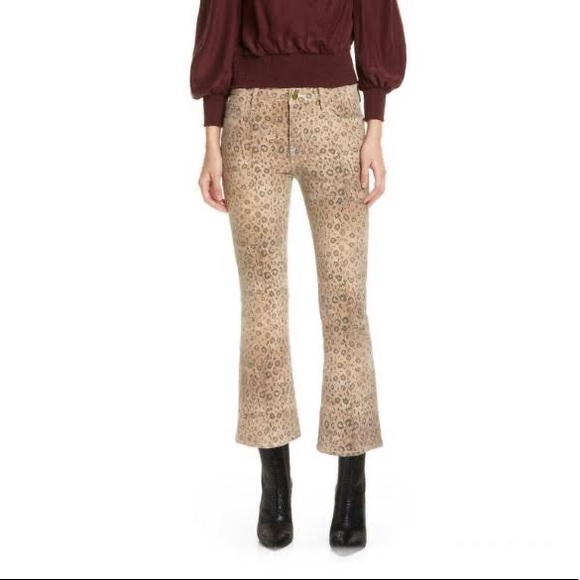 Frame Le Crop Mini Boot snake python print in vanilla multi tan, brown jeans 26 - Picture 7 of 17